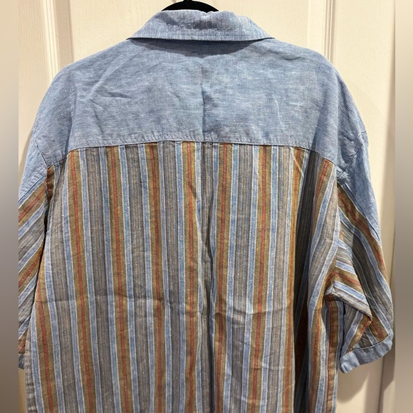 Men’s vintage Royal Prestige PD linen striped shirt size, XL - Picture 2 of 12